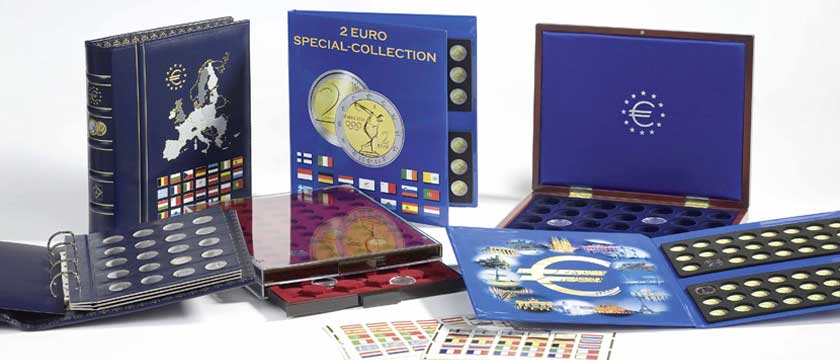 Zubehör für Sammler Umfangreiches Zubehör für Sammler von Münzen und Briefmarken